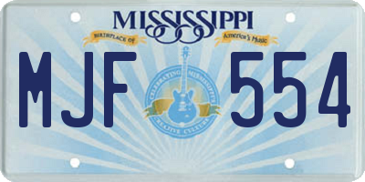 MS license plate MJF554