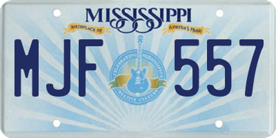 MS license plate MJF557