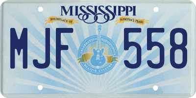 MS license plate MJF558