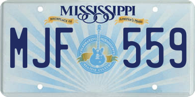 MS license plate MJF559