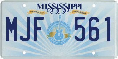 MS license plate MJF561