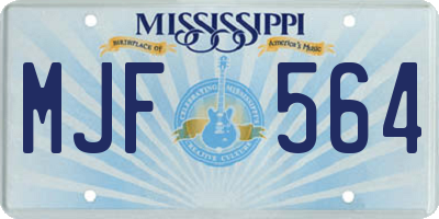 MS license plate MJF564