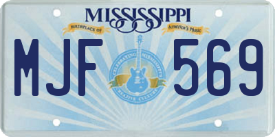 MS license plate MJF569