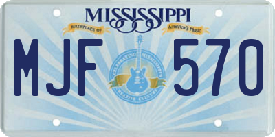MS license plate MJF570