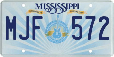 MS license plate MJF572