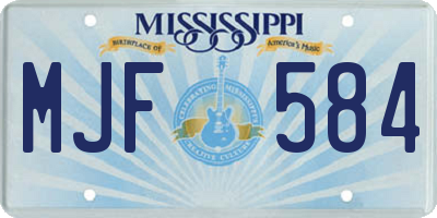 MS license plate MJF584