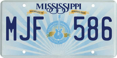 MS license plate MJF586