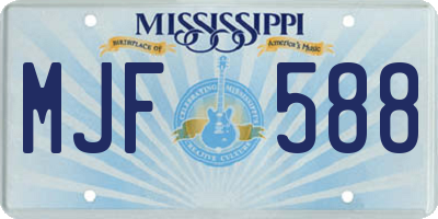 MS license plate MJF588