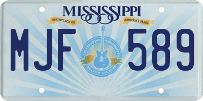 MS license plate MJF589