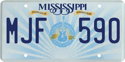 MS license plate MJF590