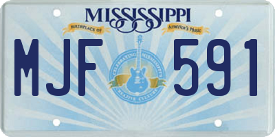 MS license plate MJF591