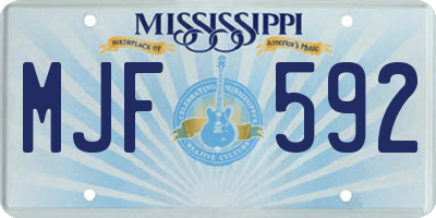 MS license plate MJF592
