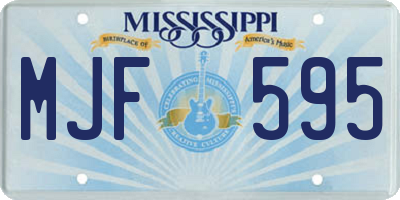 MS license plate MJF595