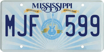 MS license plate MJF599