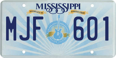 MS license plate MJF601