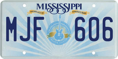 MS license plate MJF606