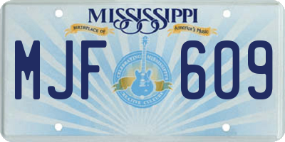 MS license plate MJF609