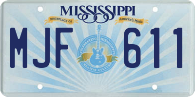 MS license plate MJF611