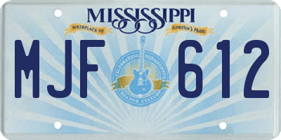 MS license plate MJF612