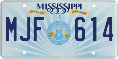 MS license plate MJF614