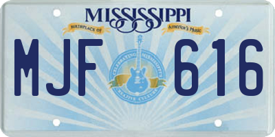 MS license plate MJF616