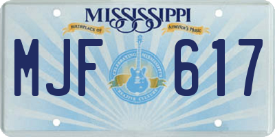 MS license plate MJF617