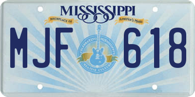 MS license plate MJF618