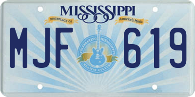 MS license plate MJF619