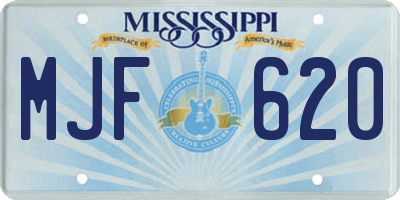 MS license plate MJF620