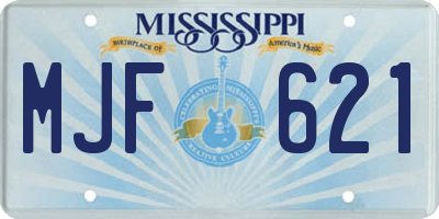 MS license plate MJF621