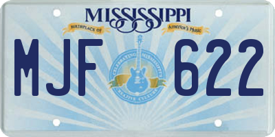 MS license plate MJF622