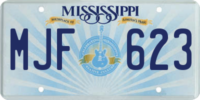MS license plate MJF623