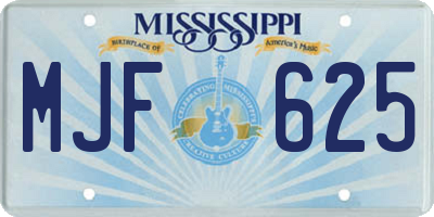 MS license plate MJF625