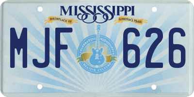 MS license plate MJF626