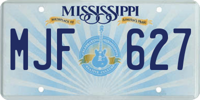 MS license plate MJF627