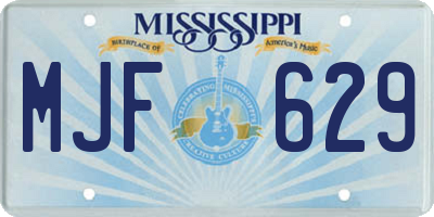 MS license plate MJF629