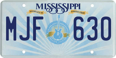 MS license plate MJF630
