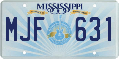 MS license plate MJF631