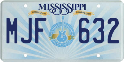 MS license plate MJF632