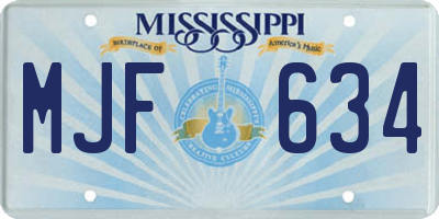 MS license plate MJF634