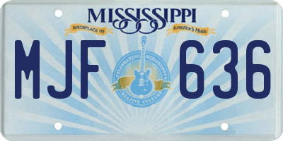 MS license plate MJF636