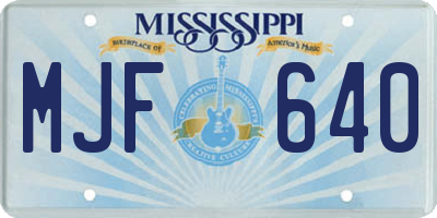 MS license plate MJF640