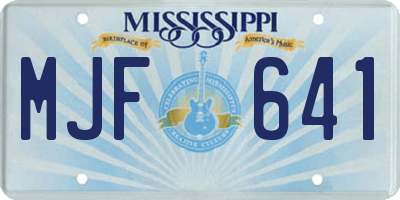 MS license plate MJF641