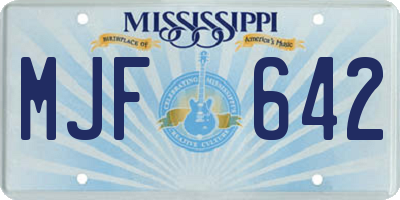 MS license plate MJF642