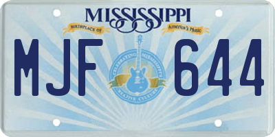 MS license plate MJF644