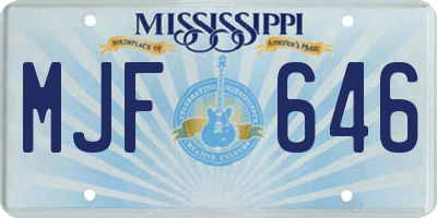 MS license plate MJF646