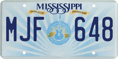 MS license plate MJF648