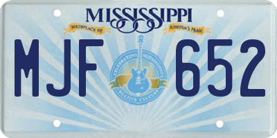 MS license plate MJF652