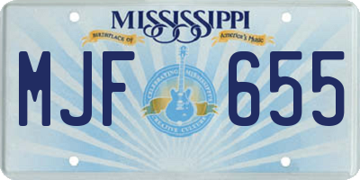 MS license plate MJF655
