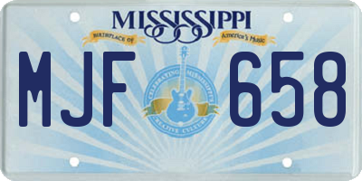 MS license plate MJF658